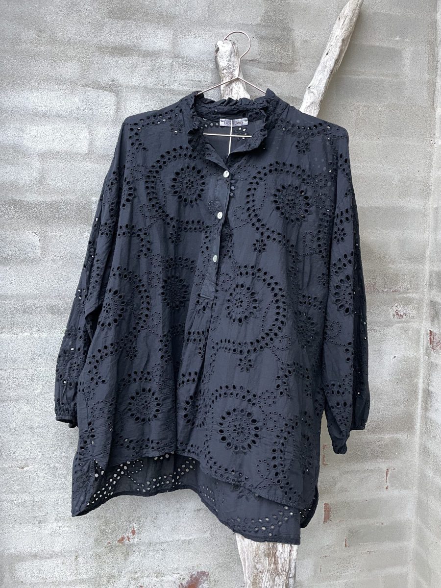 CL IV LOTUS-2880 BLOUSE PRINT 5 BLACK-0