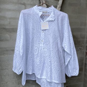 CL IV LOTUS-2880 BLOUSE PRINT 1 WHITE-0