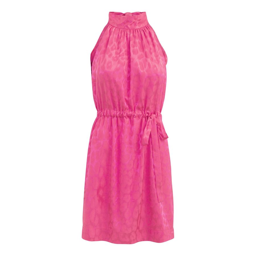 Karmamia constance dress pink leo jacquard
