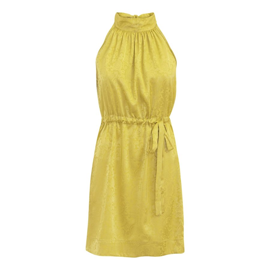 Karmamia constance dress yellow paisley jacquard