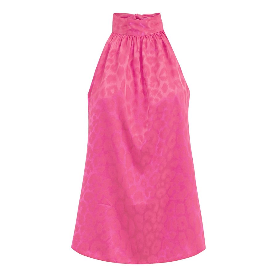 Karmamia eloise top pink leo jacquard