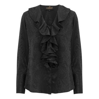 Karmamia isla shirt black flower jacquard
