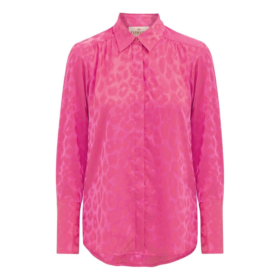 Karmamia josephine shirt pink leo jacquard