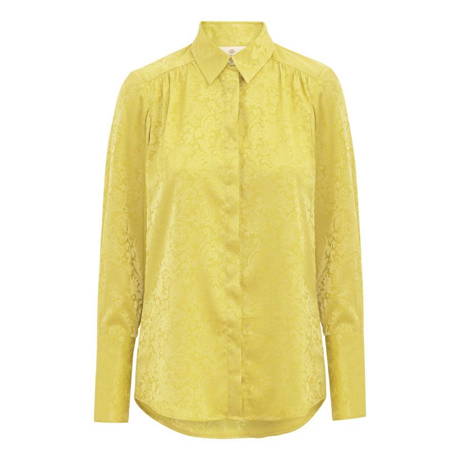 Karmamia josephine shirt yellow paisley jacquard
