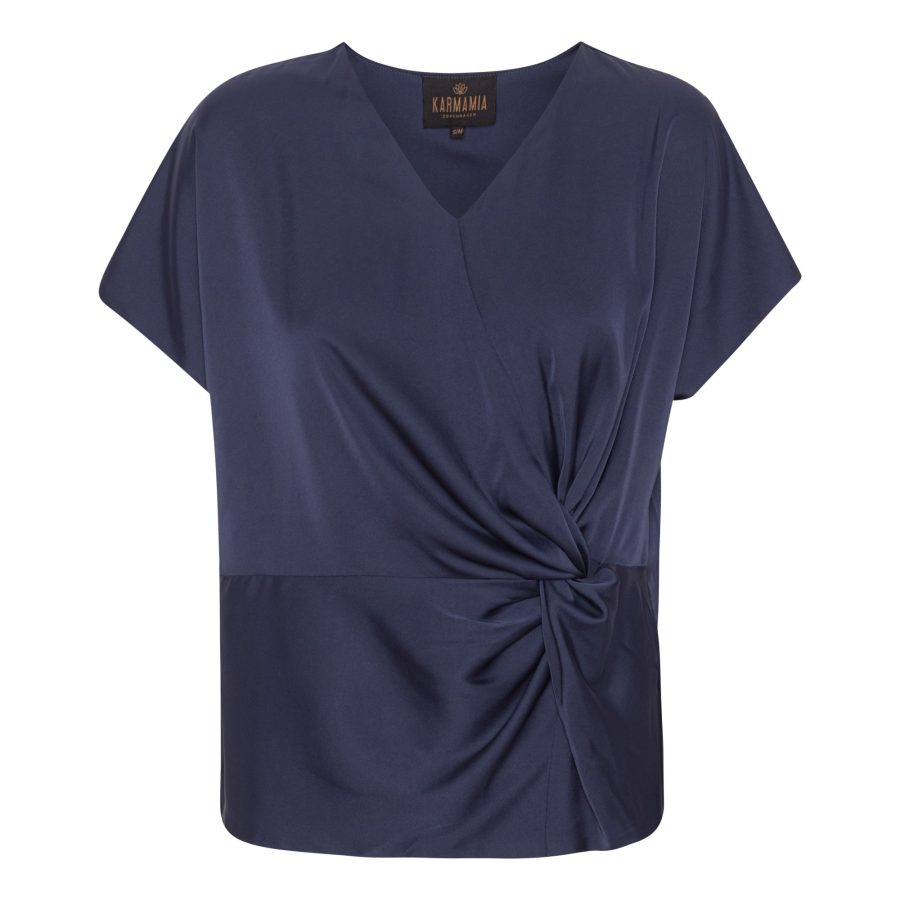 Karmamia knot blouse navy
