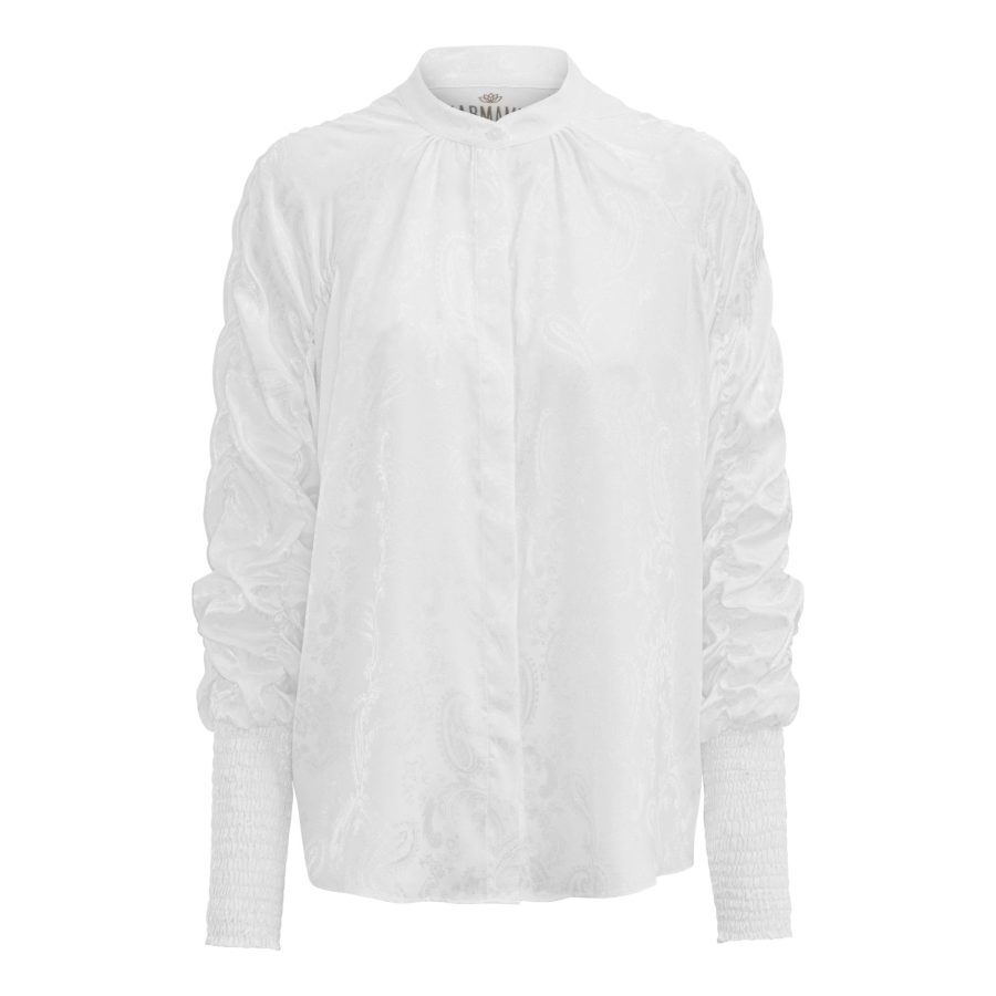 Karmamia morgan shirt white paisley jacquard