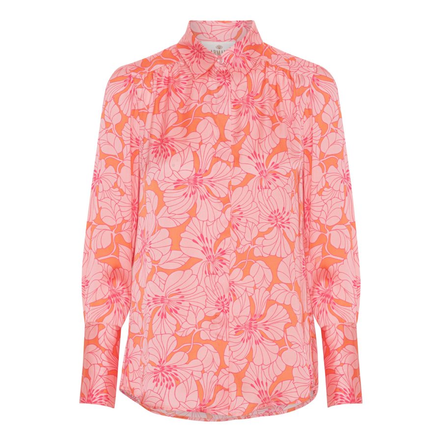 Karmamia josephine shirt gardenia tangerine