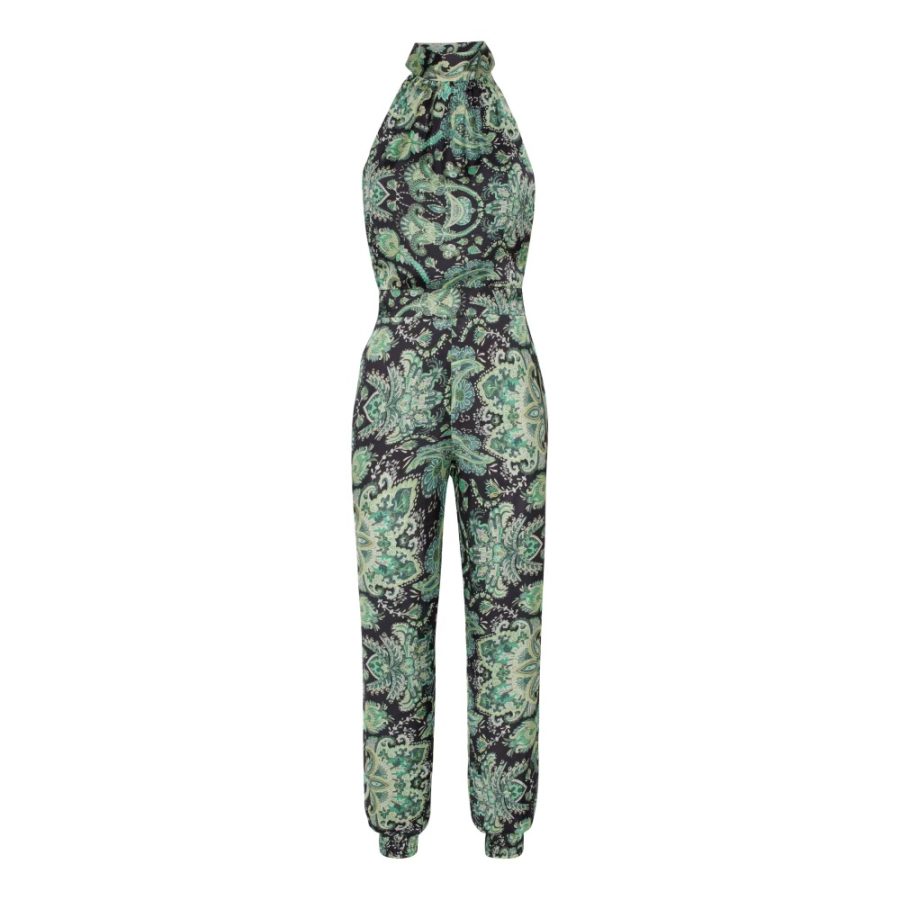 Karmamia lennox jumpsuit emerald paisley