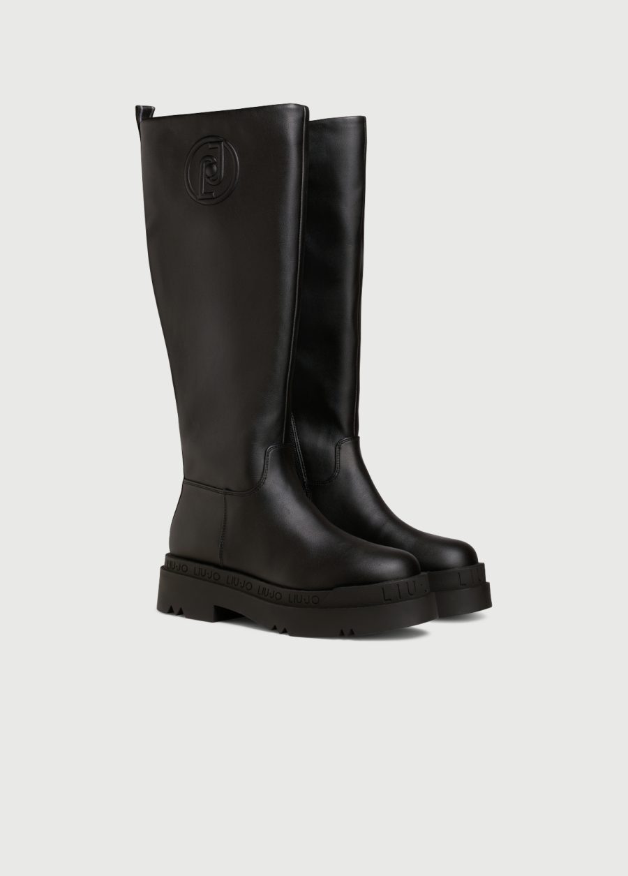 Liu jo chelsea platform boots with logo black - Image 2