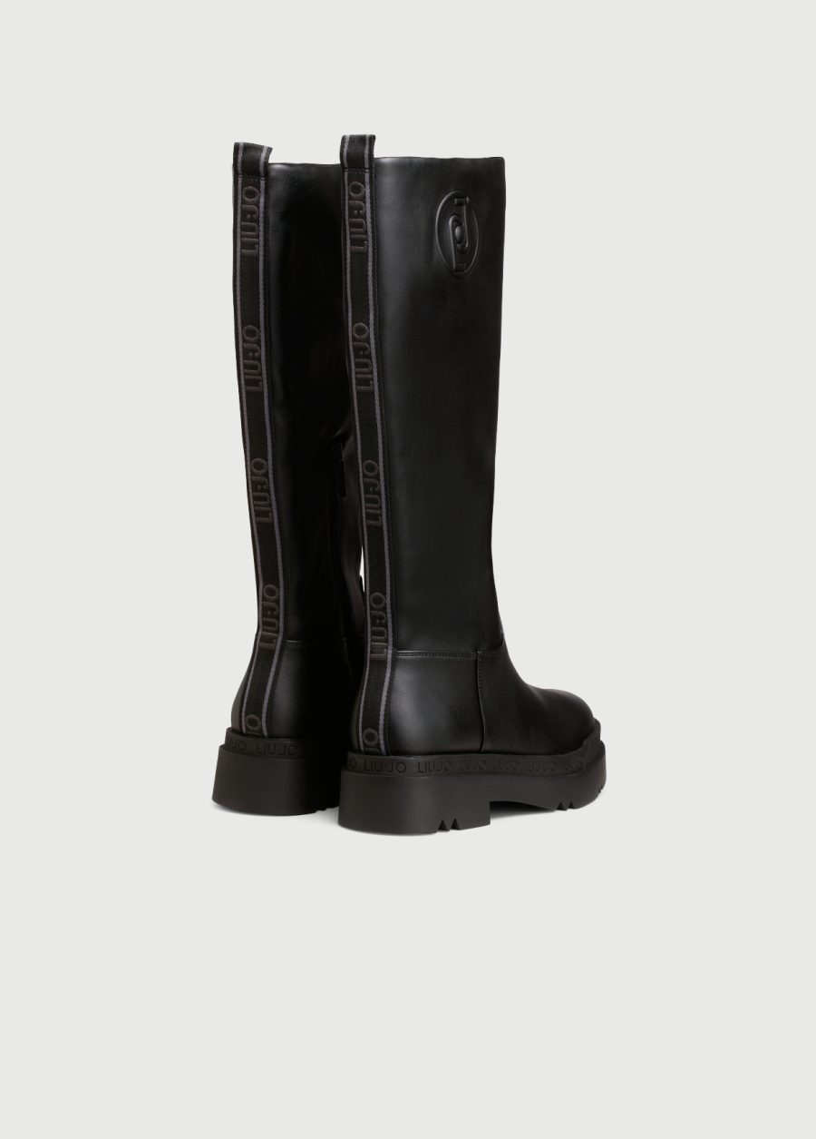 Liu jo chelsea platform boots with logo black - Image 3