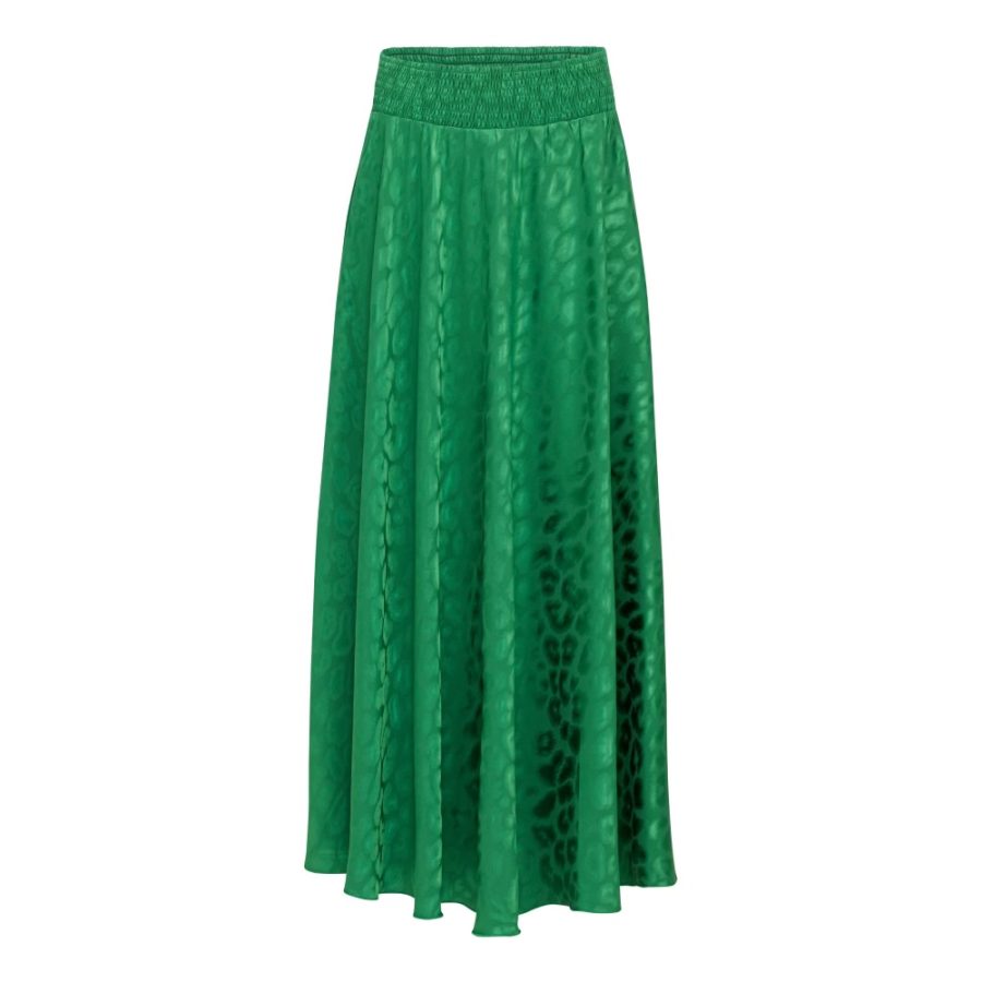 Karmamia savannah skirt emerald leo jacquard