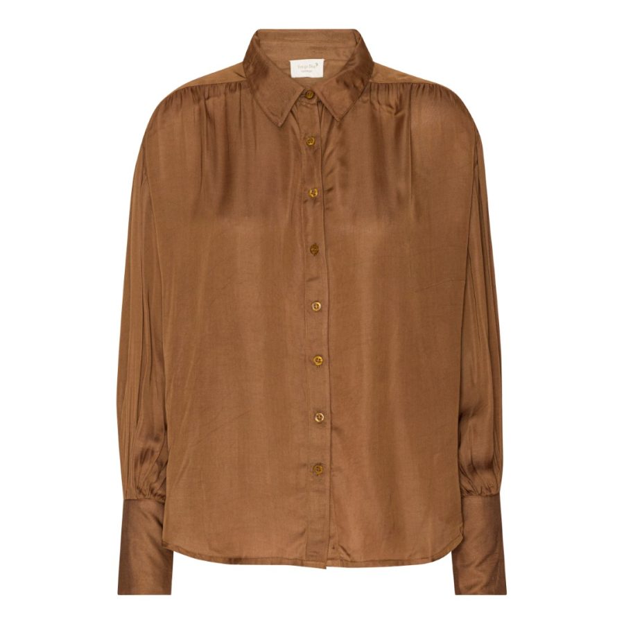 Eva go diva elin solid blouse brown