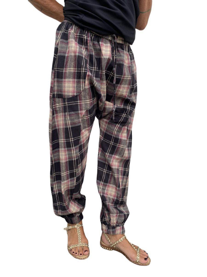 Eva go diva dia pant rose black check | KØB HER