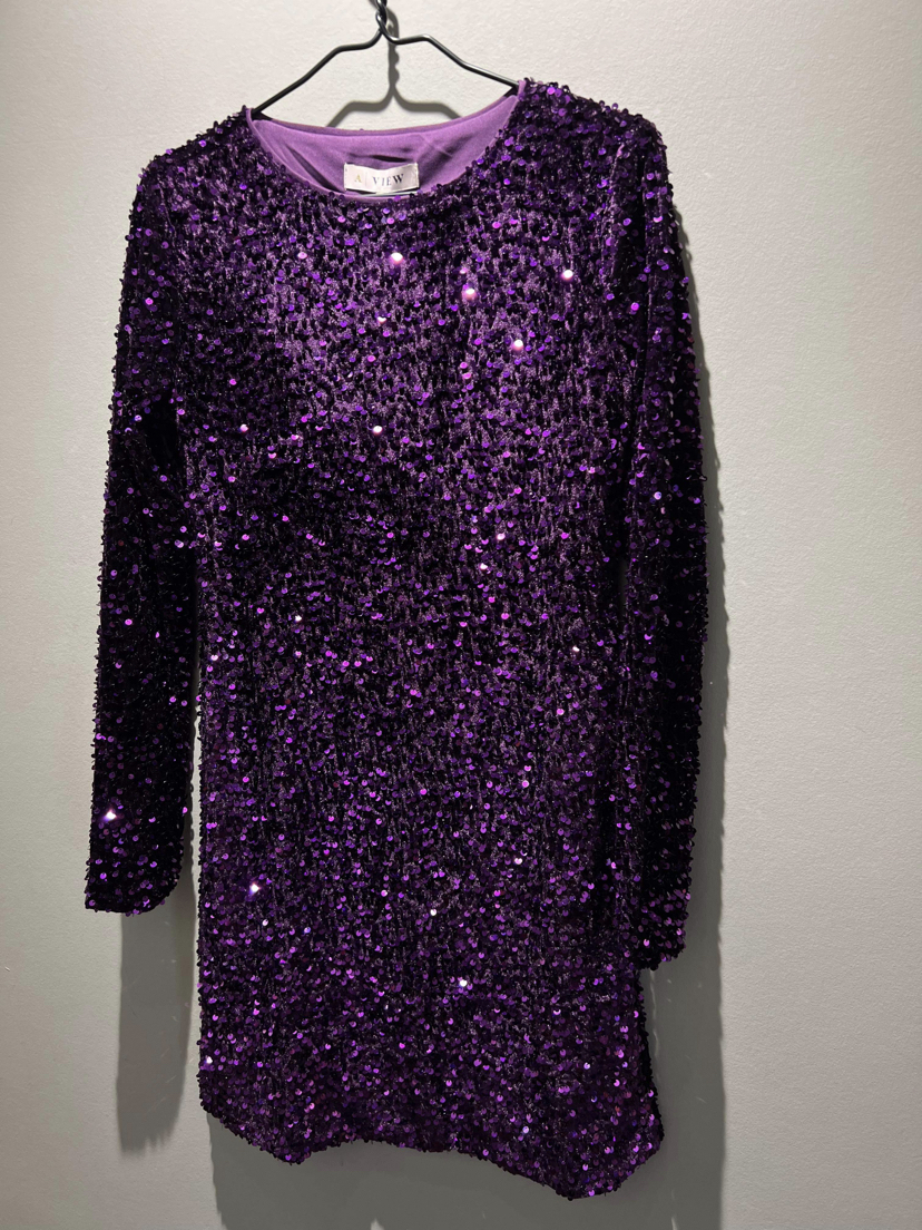 Aview silla slim sequin dress purple | KØB HER