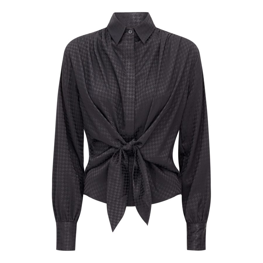 Karmamia lee shirt navy houndstooth
