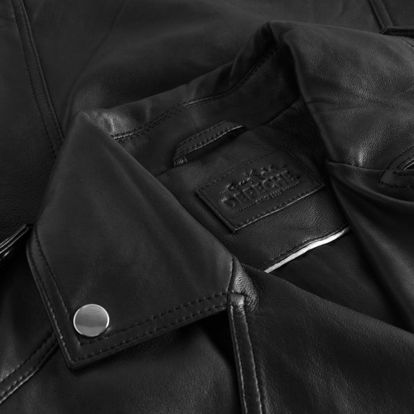 Depeche leather biker jacket 50660 black - Image 3