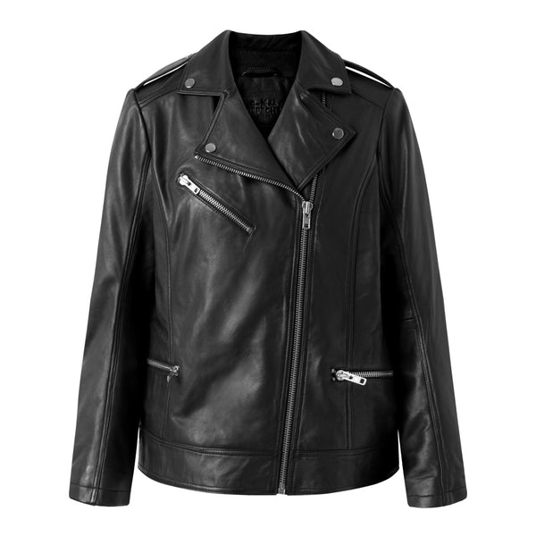 Depeche leather biker jacket 50660 black