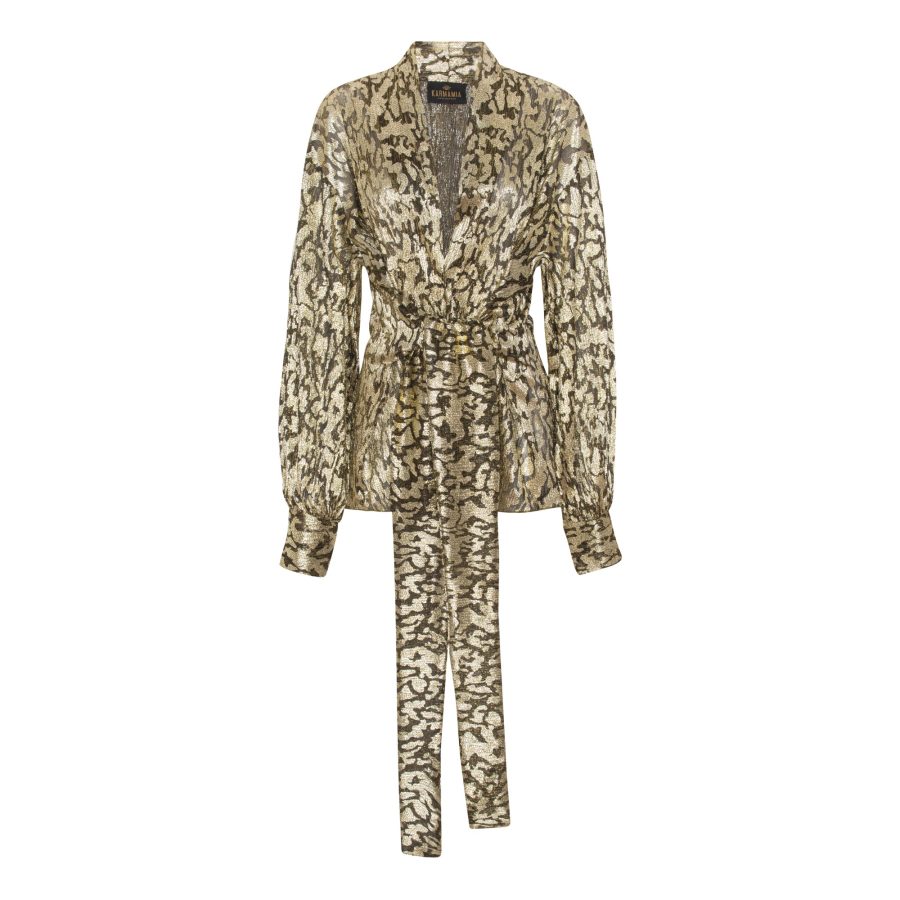 Karmamia lola gold leo wrap blouse