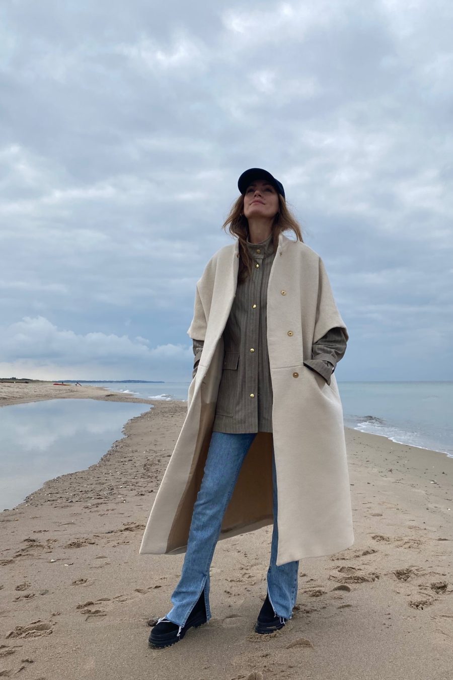 Crowd cph mok wool coat snow white