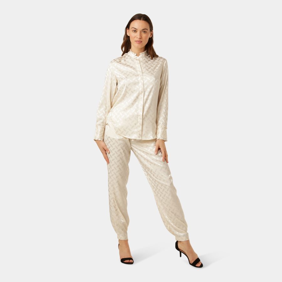 Karmamia cora pants ivory keffiyeh jacquard - Image 4