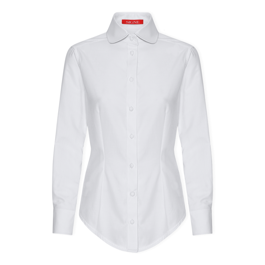 Signé curve shirt white
