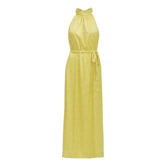 Karmamia layla dress yellow paisley jacquard