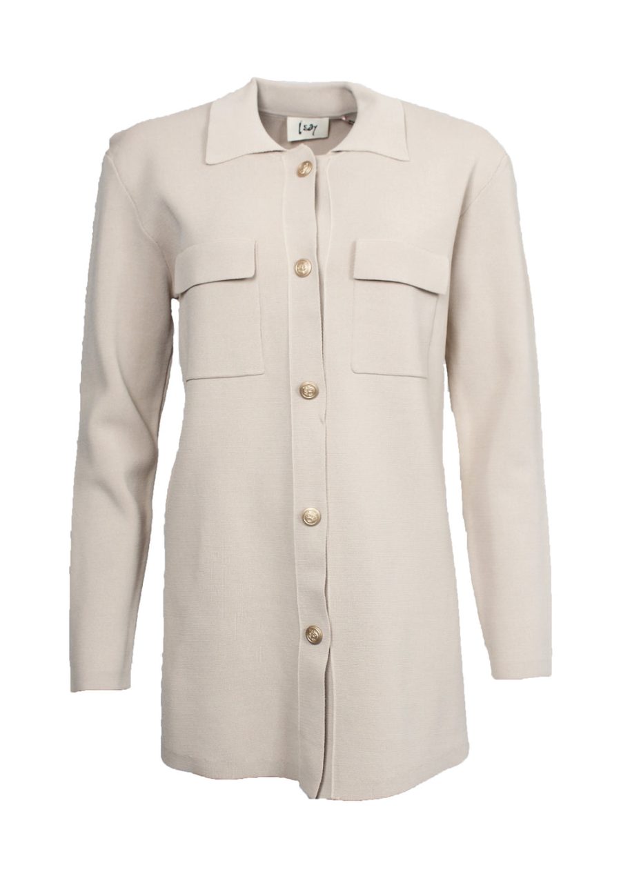 I say jena knitted shirt dark sand