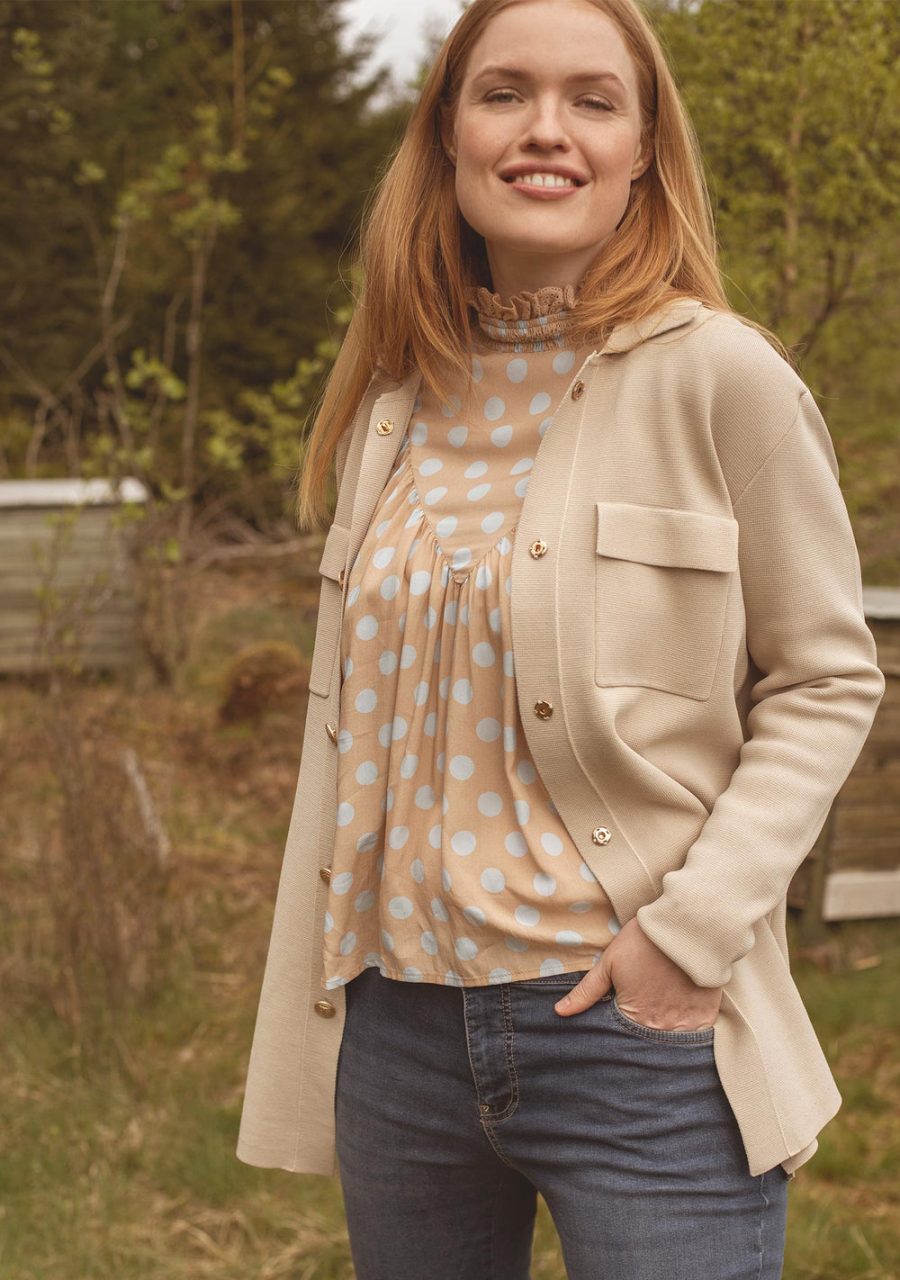 I say jena knitted shirt dark sand - Image 3