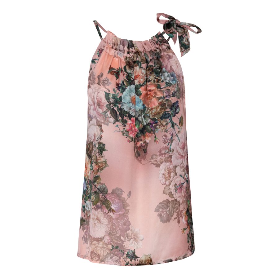 Karmamia ruffle tie top daisy pink