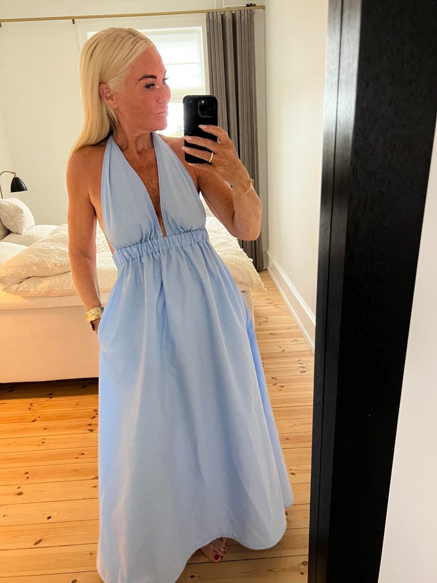 Signé dress without sleeves light blue