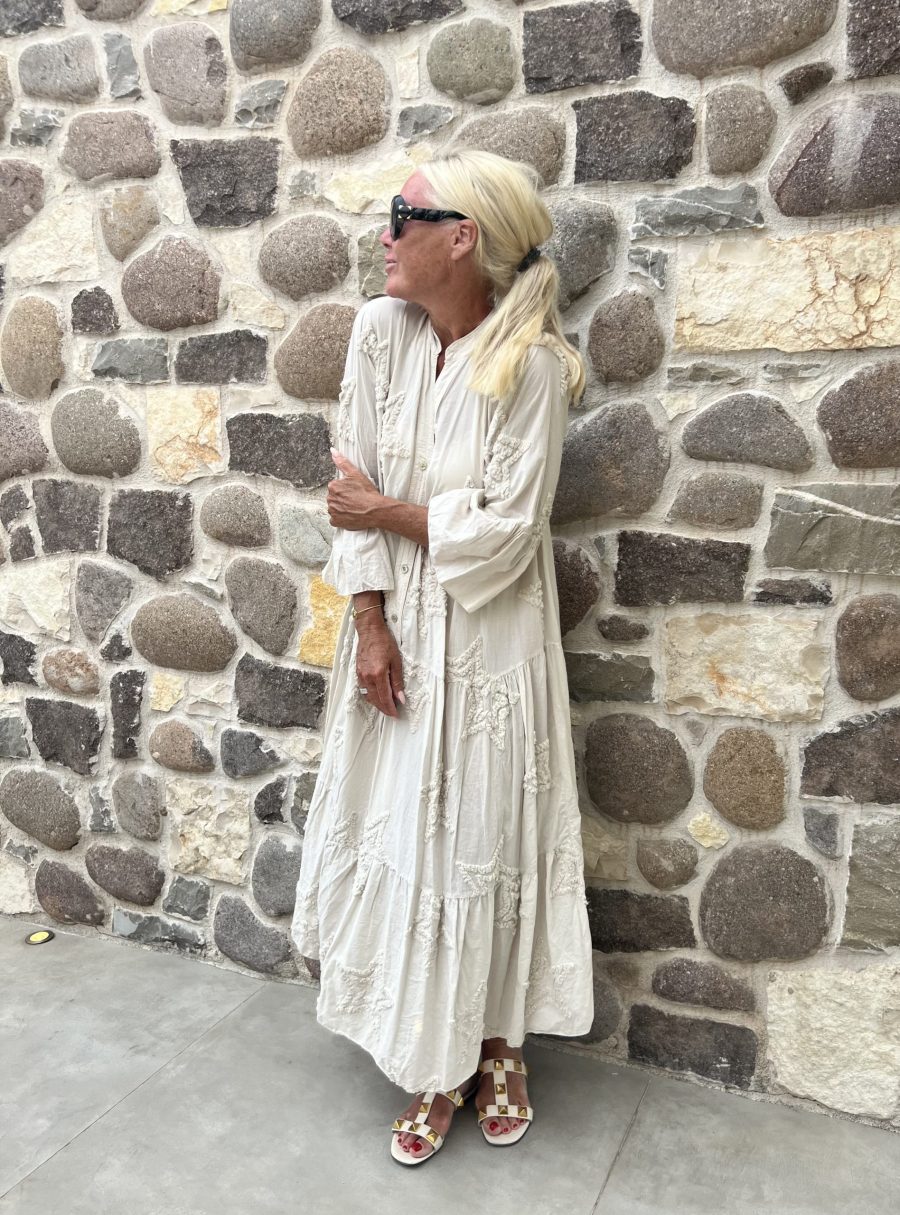 Star heart sun dress beige