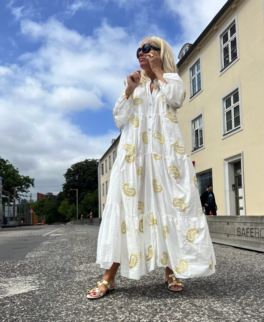 Trend dress long White/Gold - Image 2