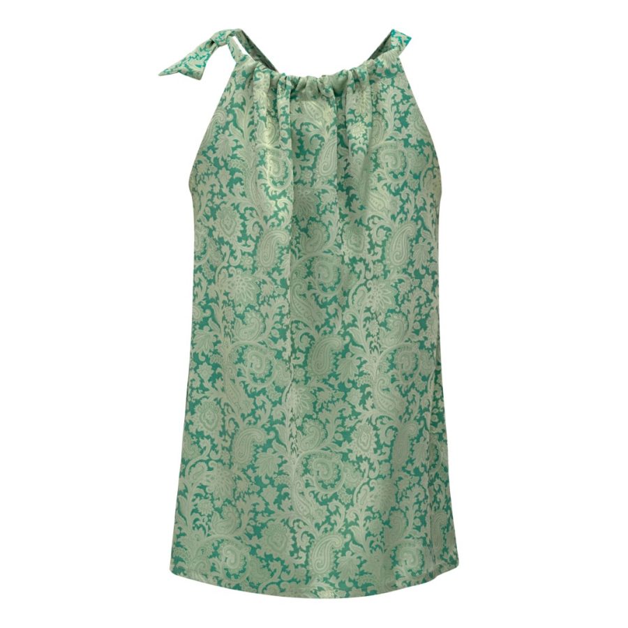 Karmamia ruffle tie top emerald gold - Image 2