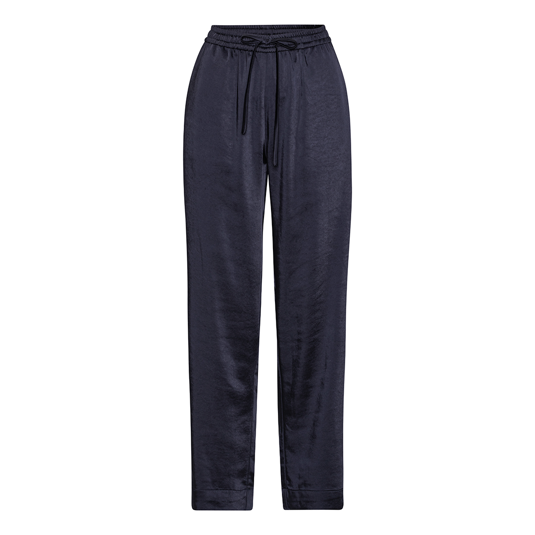 Karmamia garcia pants navy rich satin | KØB HER