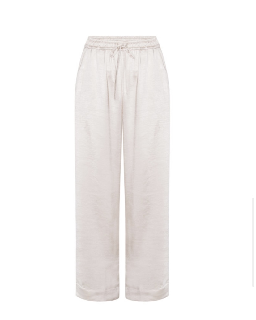 Karmamia garcia pants ivory rich satin | KØB HER