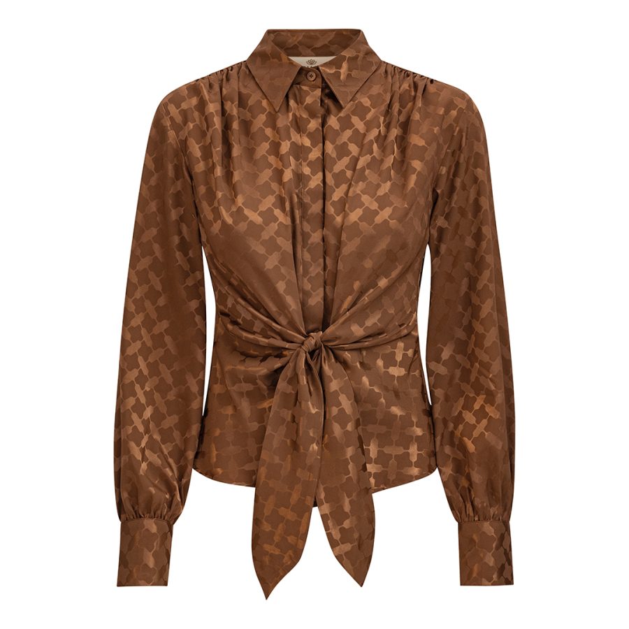 Karmamia lee shirt camel keffiyeh jacquard