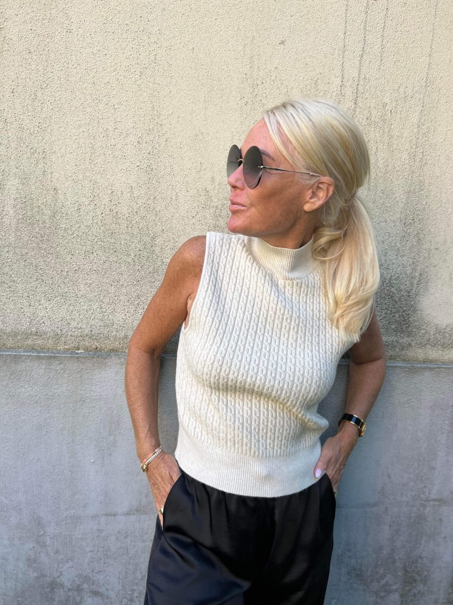BB knit vest short beige
