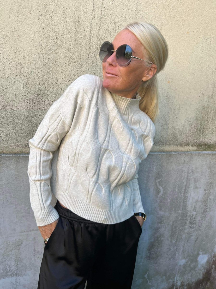 BB cable knit short beige