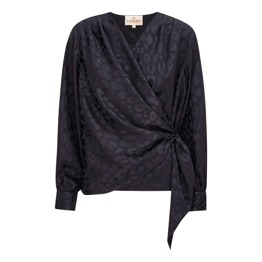 Karmamia ines blouse navy leo jacquard
