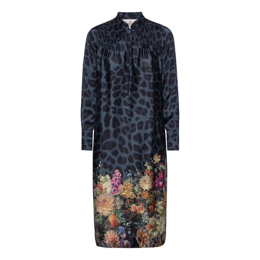 Karmamia joelle dress navy flower leopard