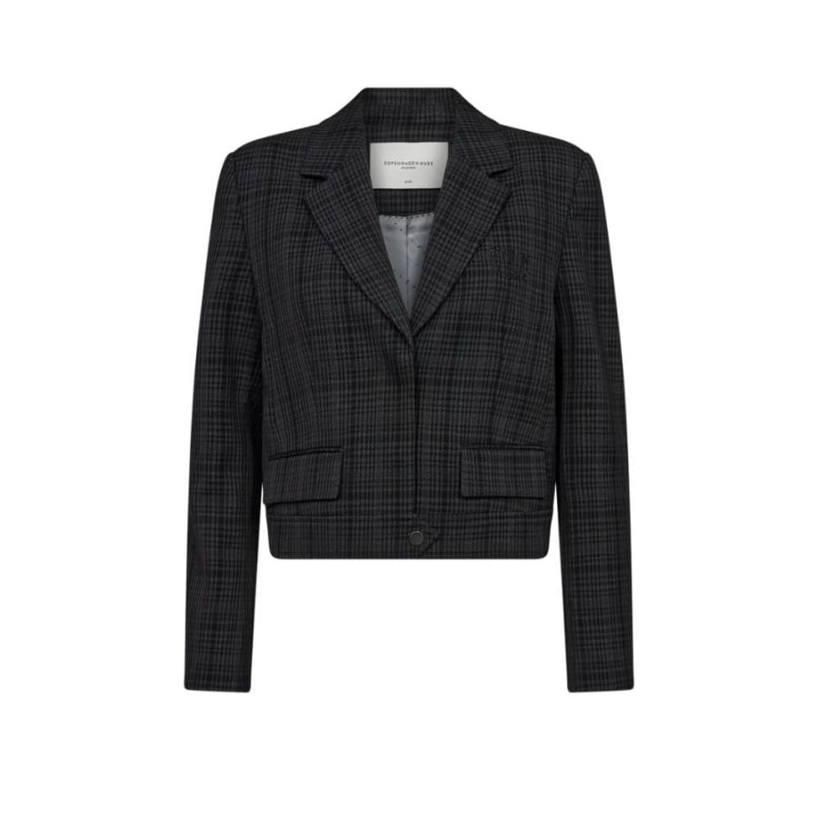 Copenhagen muse checkered blazer grey military