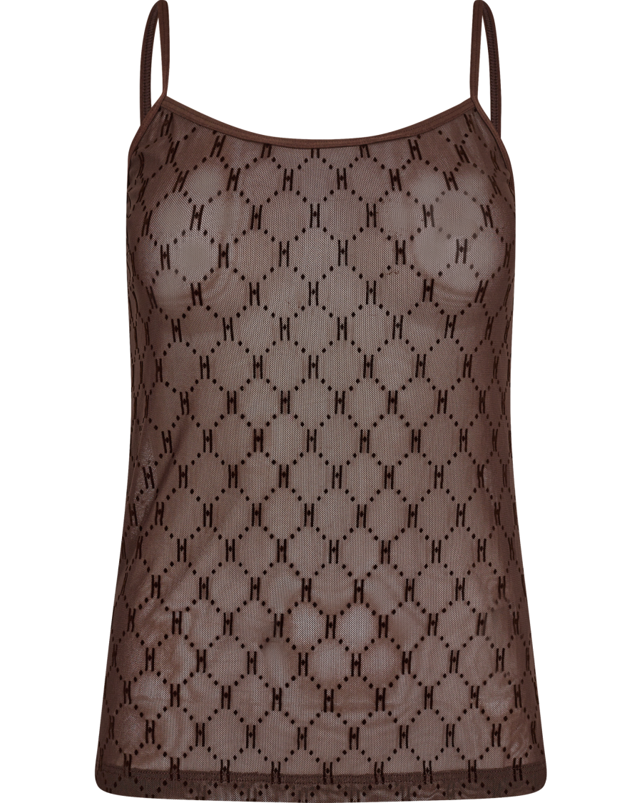 Hype the detail mesh singlet brown