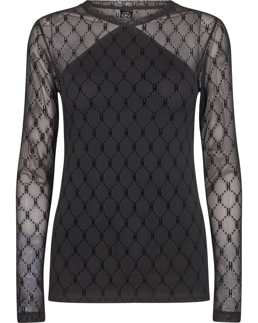 Hype the detail mesh blouse black detail