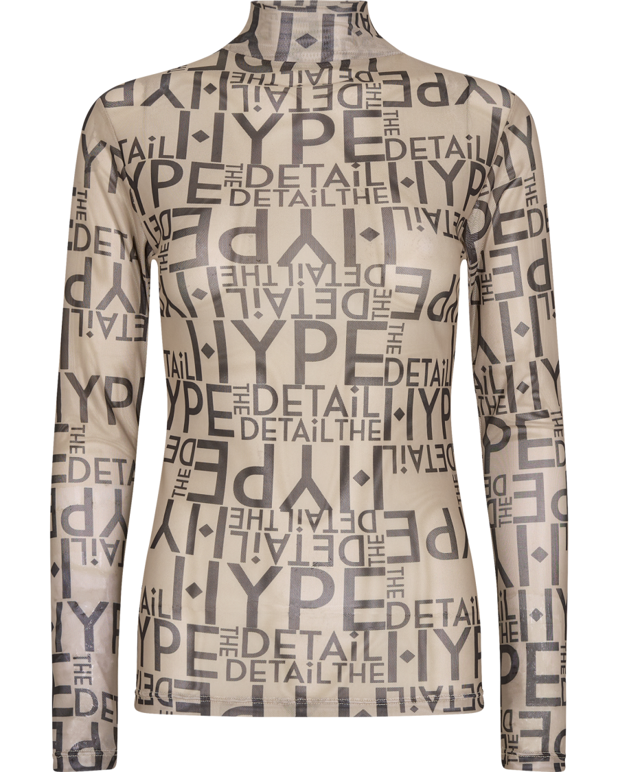 Hype the detail mesh blouse beige