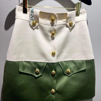 Signé skirt with details green white