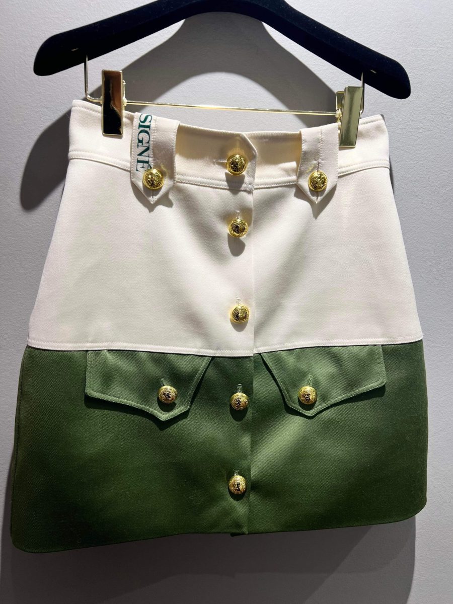 Signé skirt with details green white