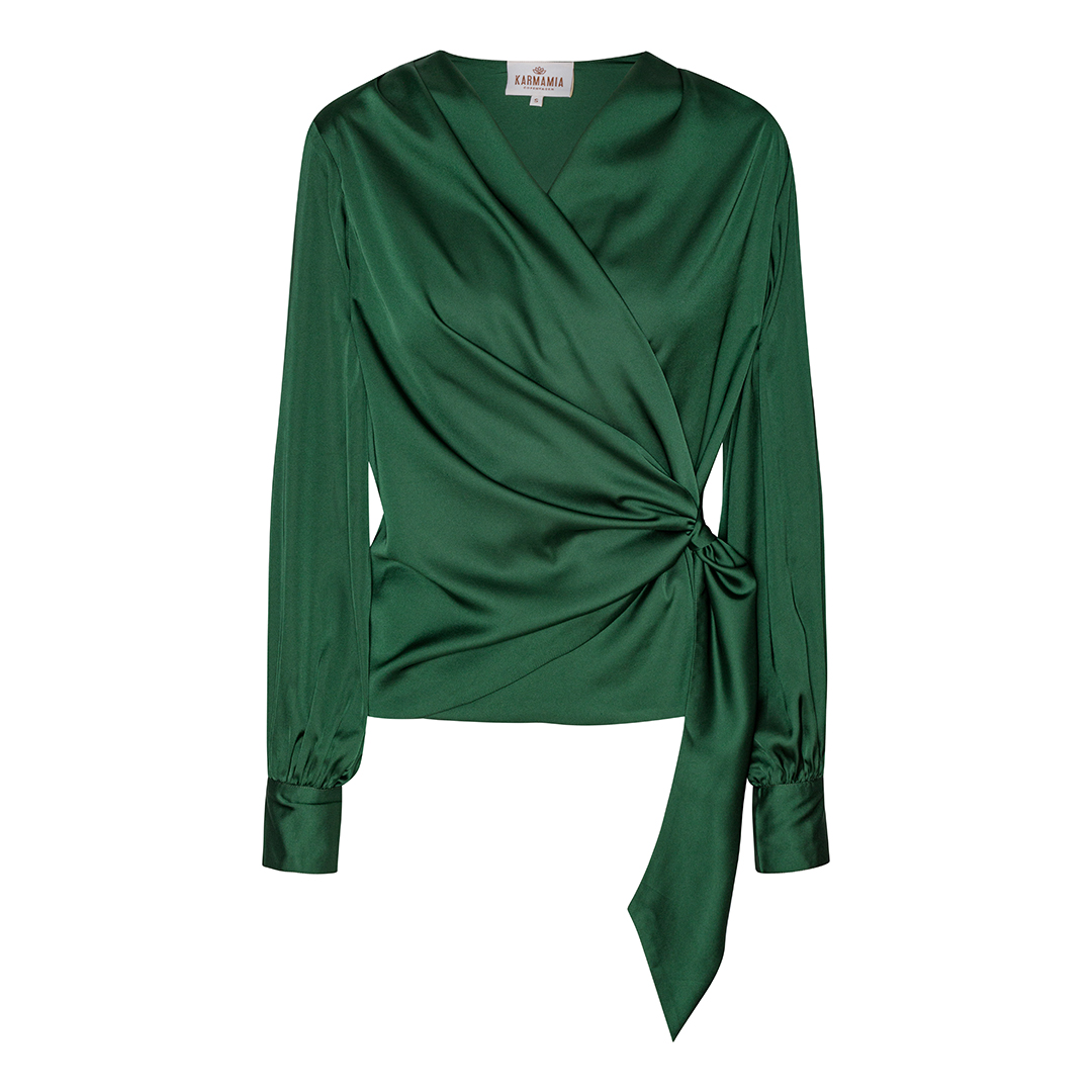 Karmamia ines blouse hunter green | KØB HER