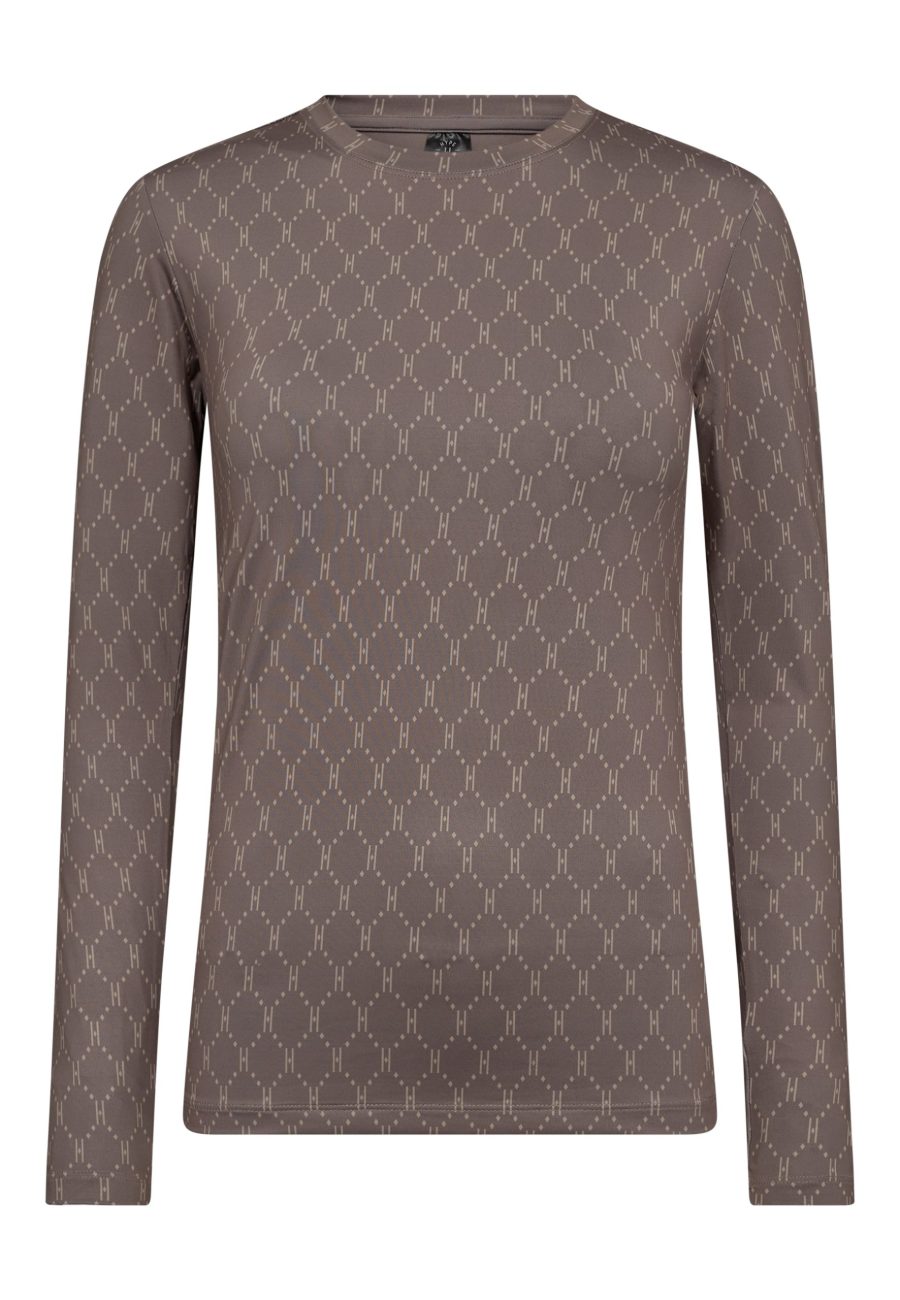 Hype the detail printed blouse brown