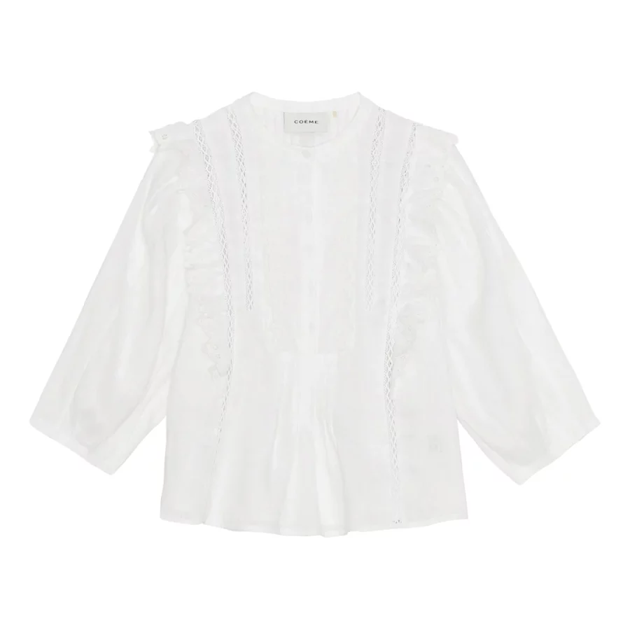Coéme aelin organic linen blouse white