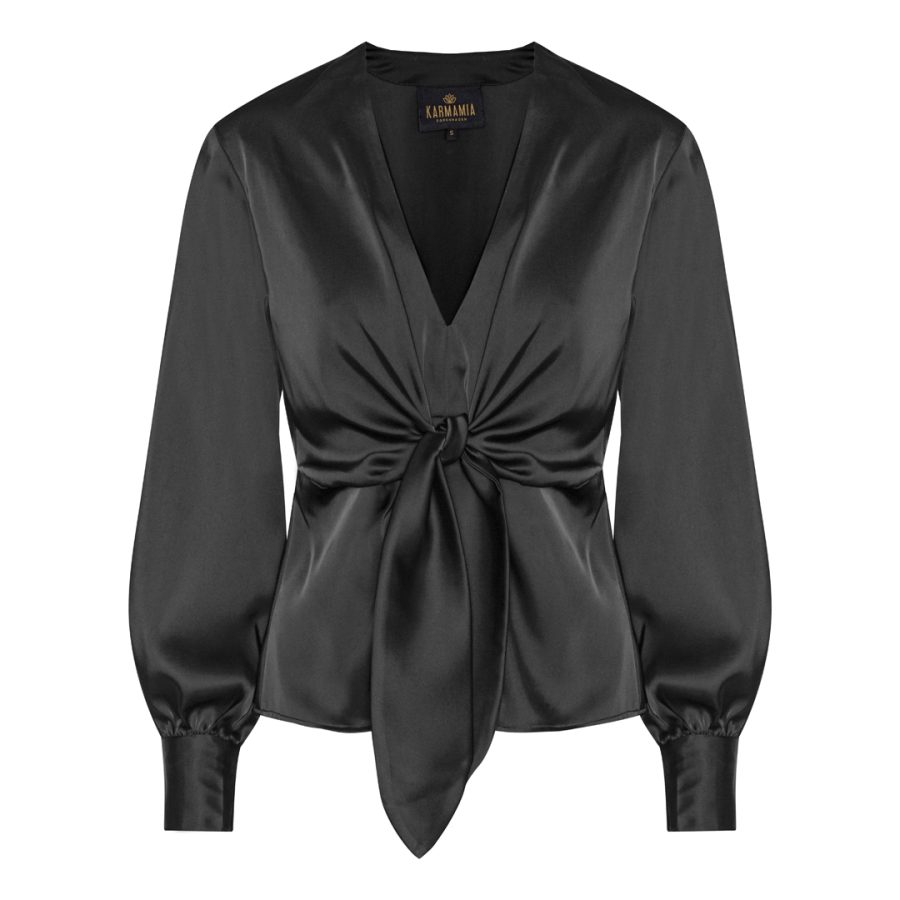 Karmamia blair blouse semi rich satin black